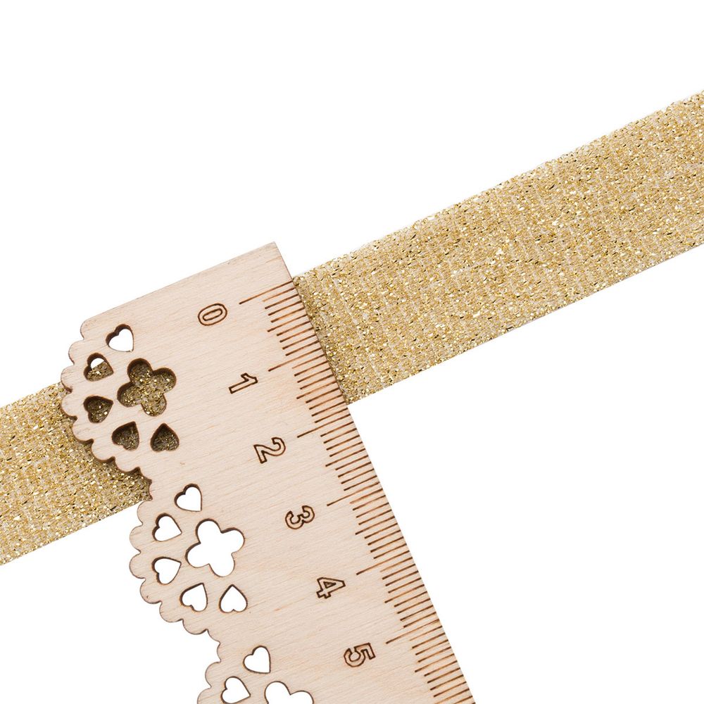 Тесьма трикотажная металлизированная 20 мм / 50 метров, золото