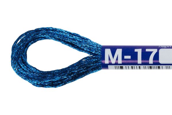 Мулине Gamma металлик, цв.М-17 васильковый, 12 мотков по 8 метров