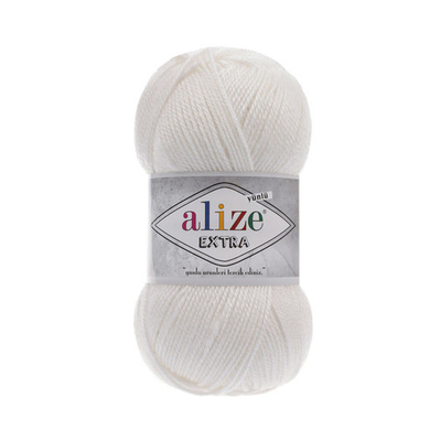 Пряжа Alize (Ализе) Extra / уп.5 мот. по 100 г, 220м, 055 белый A