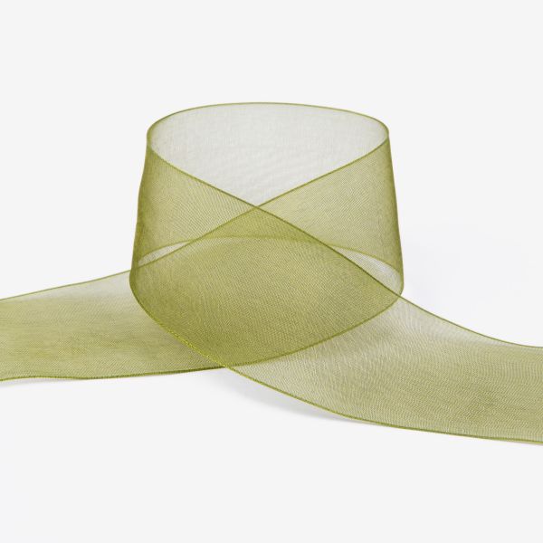 Лента капроновая (органза) 38.0 мм / 22.8±1 метра, 073 т. оливковый, Blitz OR-38