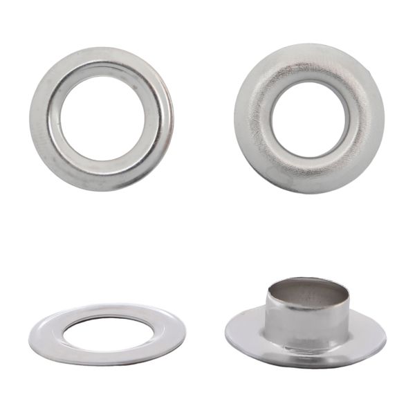 Люверсы металл ⌀9.2 мм (внутр.), h=6.32 мм, внешн. ⌀18.9 мм, №24, сталь, New Star, никель, уп≈1000 шт