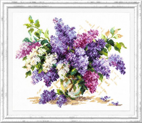 Набор для вышивания нитками Чудесная игла, Сирень 28х23 см