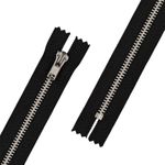 Молния металл Т5 (5 мм) 1 зам., н/раз., 20 см, никель, 002 черный, ZIP 5N Gamma, 10 шт