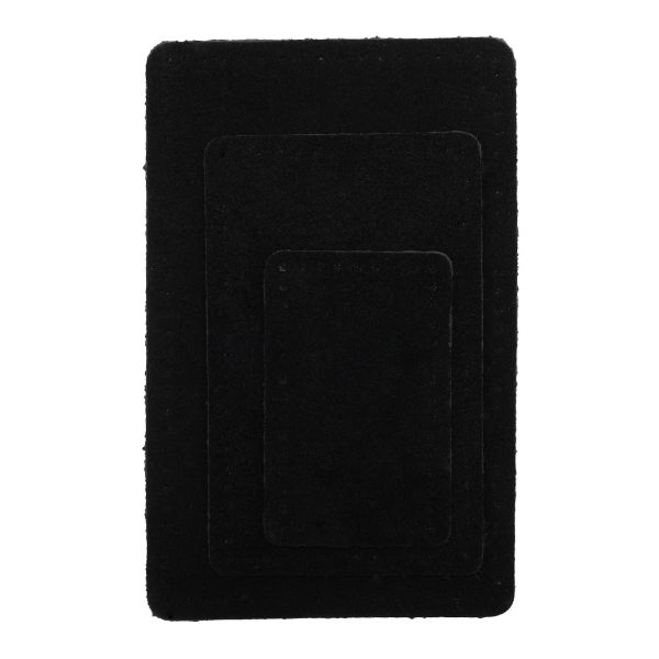 Набор заплаток пришив. из замши, прямоуг-к 4х6,4см, 6х9,6см, 8х12,7см, с перфорацией, 3 шт (20 черный), 59403