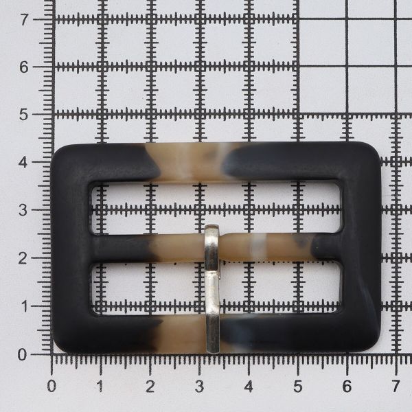 Пряжка с язычком 50мм ушко, 42х67 мм, черно-коричневая матовая, 6 шт