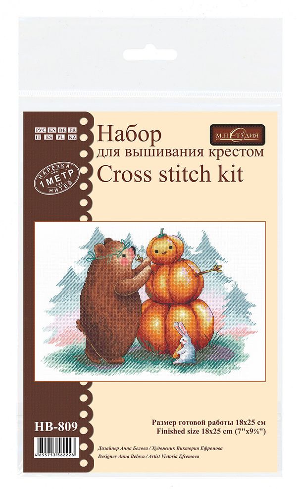Набор для вышивания нитками МП Студия, Тыквовик, 18х25 см