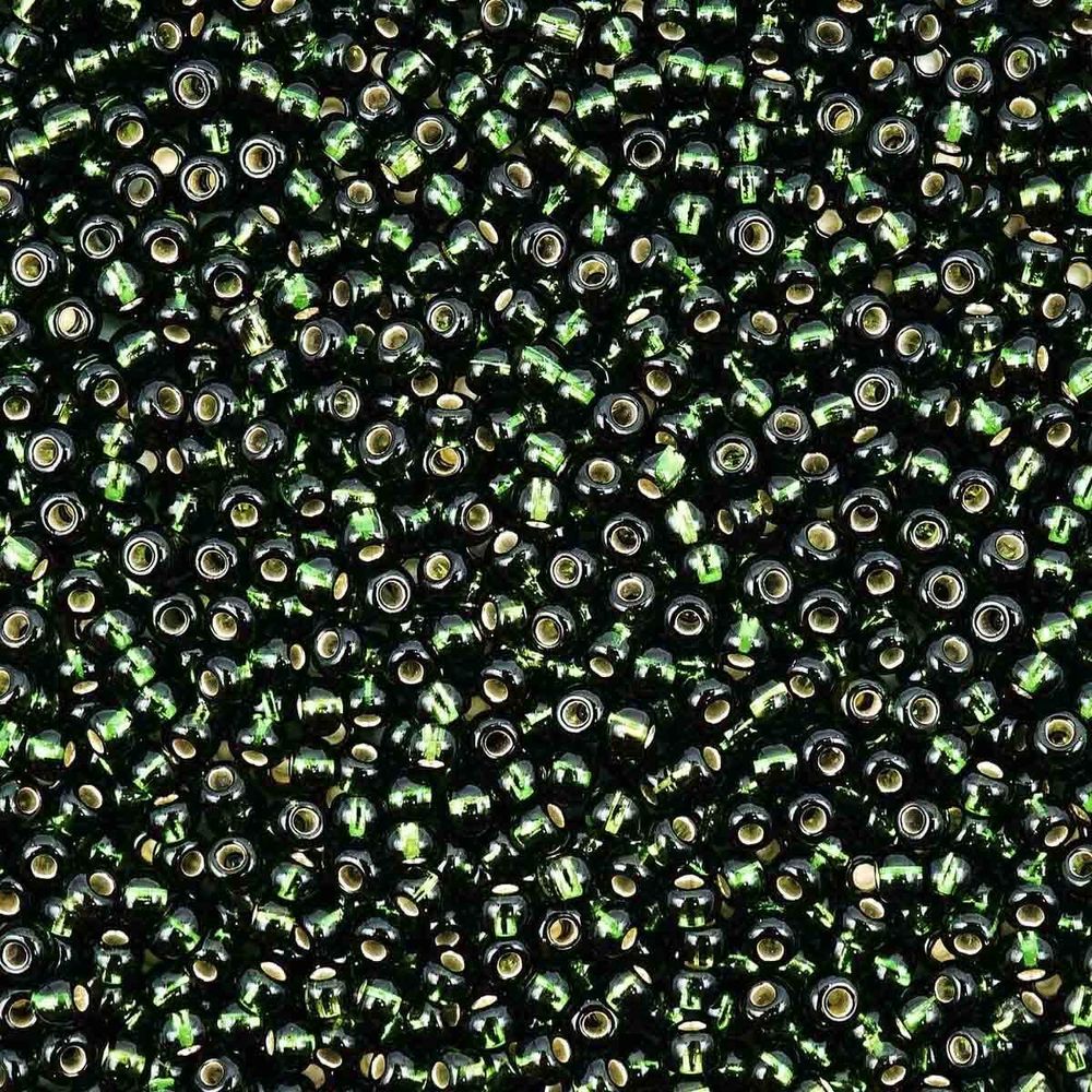 Бисер Preciosa прозрачный с серебр.центром 10/0 (57290), круг.отв., 500гр