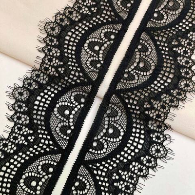 Кружево эластичное (стрейч) 60 мм / 3 метра, C580 черный