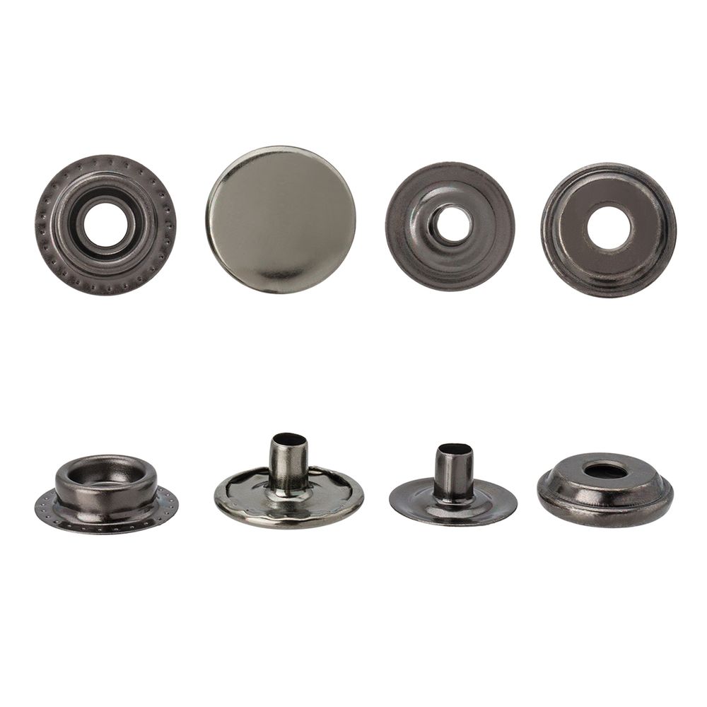 Кнопка Дельта (O-образная) ⌀15.0 мм, (№61), СТАЛЬ, черный никель, ≈720 шт