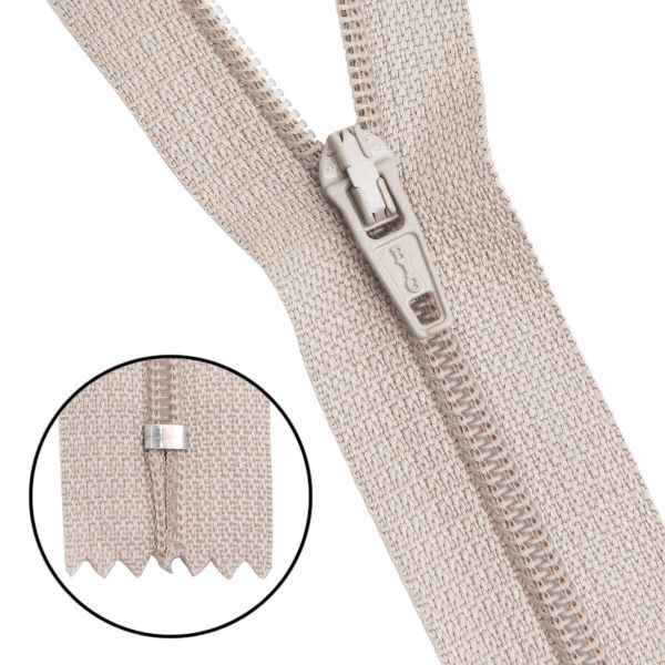 Молния спираль (витая) Т3 (3 мм) 1 зам., н/раз., 20 см, автомат, беж, 30096, 10 шт