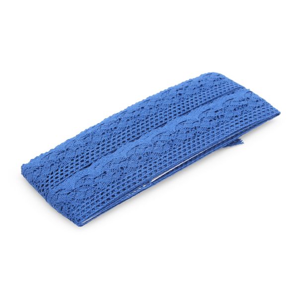 Кружево вязаное (тесьма) 33 мм / 5 метров, CL-091, JD054 синий