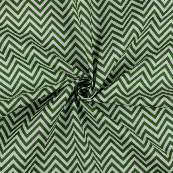 Ткань для пэчворка Peppy Бабушкин сундучок, рулон 112 см / 5 метров, БС-20 зигзаг я.зеленый, Peppy