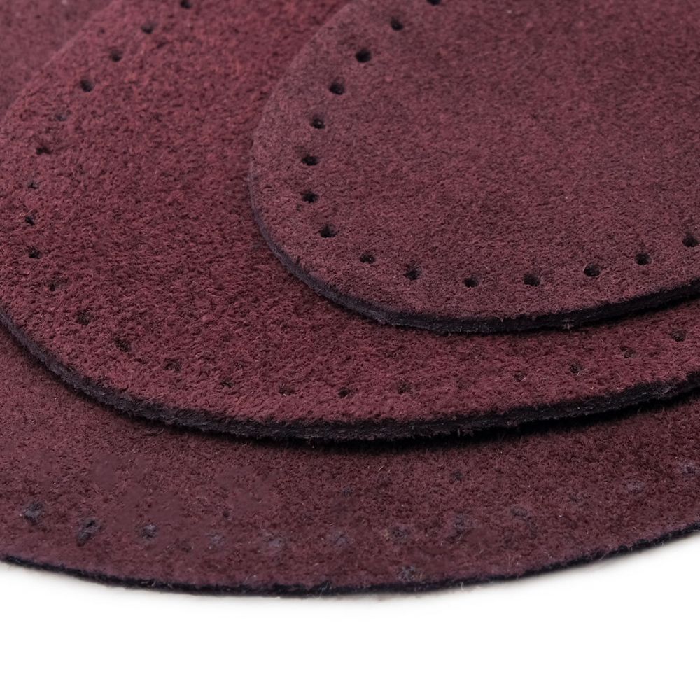 Набор заплаток пришивных из замши, овал 4х5,5см, 6х8,2см, 8х10,9см, с перфорацией, 3 шт (31 бордовый), 59404