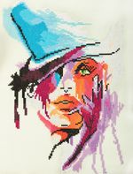 Алмазная (кристальная) мозаика Фрея, Дама в шляпе. Акварель, 30х40 см