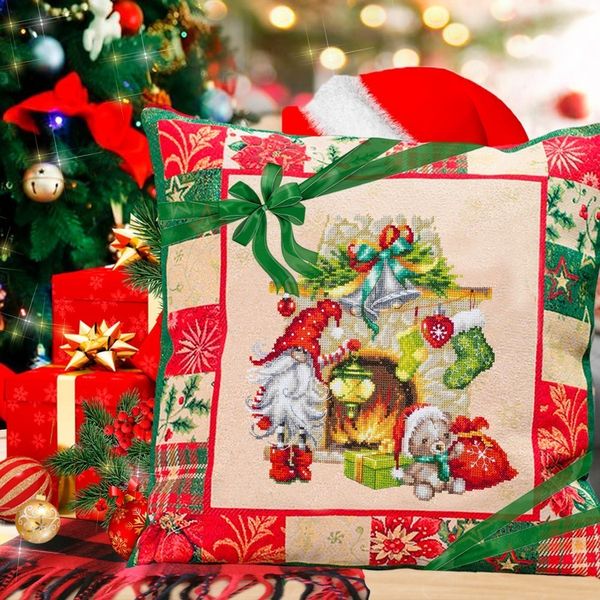 Набор для вышивания нитками Чудесная игла, В ожидании рождества 22х22 см