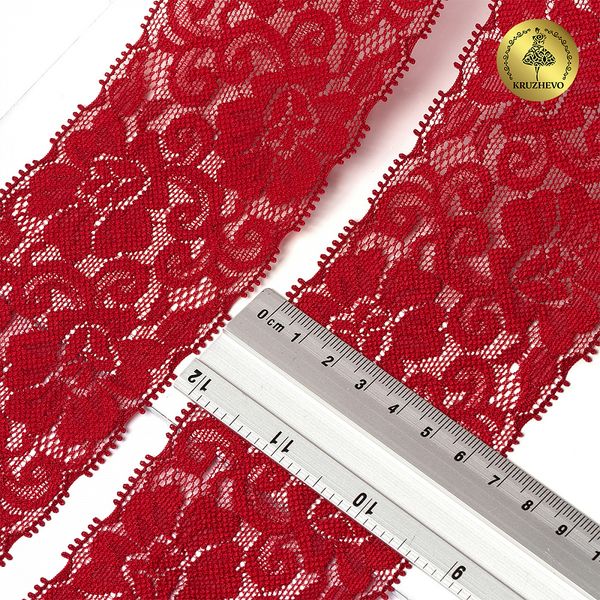 Кружево эластичное (стрейч) 65 мм / 3 метра, TBY.L840, цв.101/S059 темно-красный, Kruzhevo