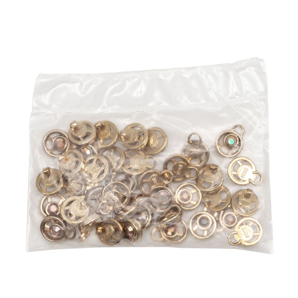 Крючки пришивные декоративные 10х21 мм, золото цв.02/радуга цв.962, 20 шт