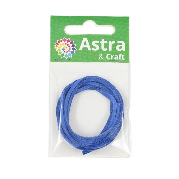 Шнур замша искусственная ⌀3.0 мм / 1 метр, 083 синий