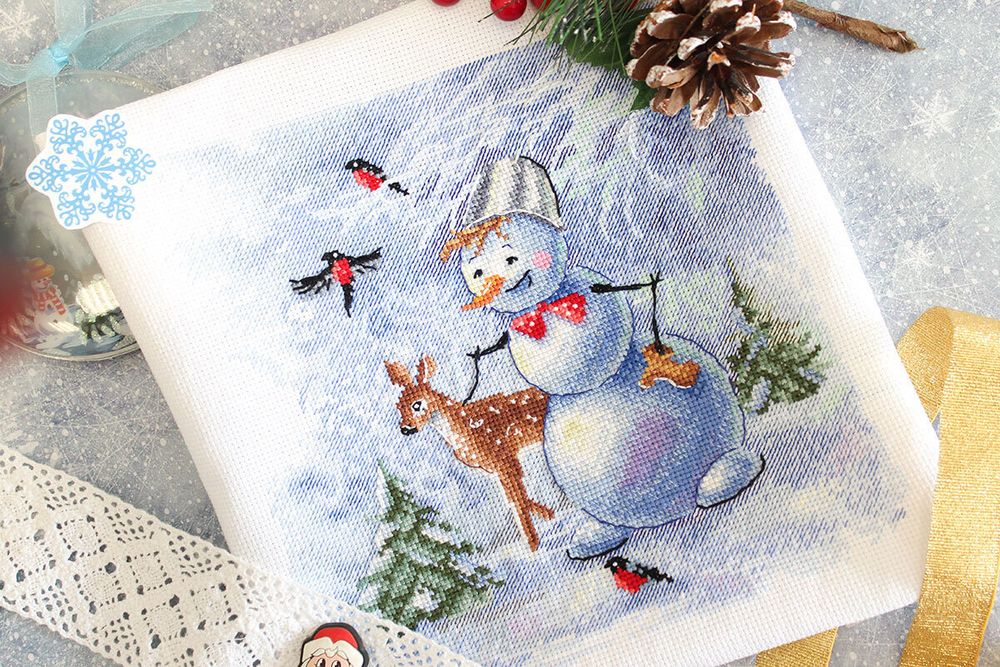 Набор для вышивания нитками МП Студия, Чудесная компания, 20х20 см