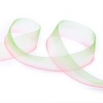 Лента капроновая (органза) двухцветная 25.0 мм / 22.5 метров, 076/047 зеленый/розовый (А1-61), Blitz ORP-25
