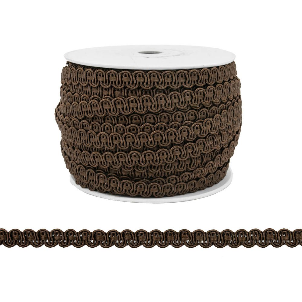 Тесьма отделочная 8мм / 40м (15 коричневый), 07-8021