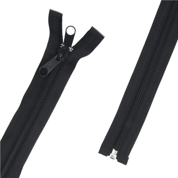 Молния спираль (витая) Т5 (5 мм) 1 зам., разъем., 140 см, 2-язычковая, 002 черный, G105 Gamma, 10 шт