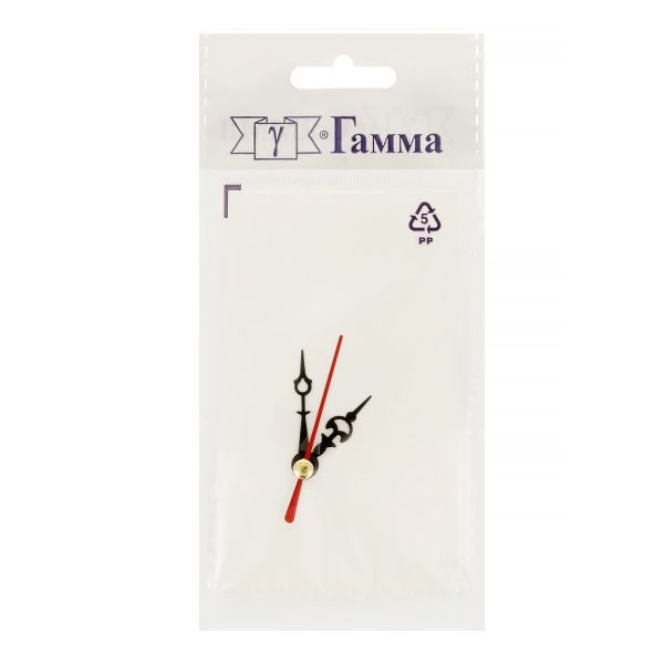 Стрелки для часовых механизмов (часовая/минутная/секундная) ЧМС, 5 шт, 28/34/41 мм, ( черный/красный)