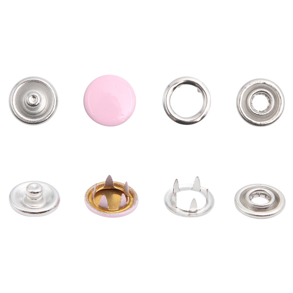 Кнопка рубашечная (джерси) закрытая ⌀9.5 мм, ≈144 шт, МЕТАЛЛ, эмаль, 133 св.розовый глянцевый, NEW STAR
