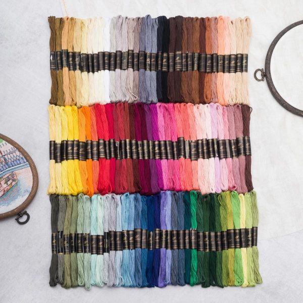 Набор хлопкового мулине №9, 100 цветов (100 шт по 8 метров), Bestex