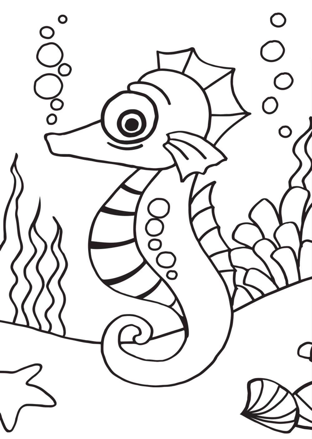 Набор для раскрашивания цветным песком №41 Морской конек, 16.5х23 см, Hobbius SPT-01