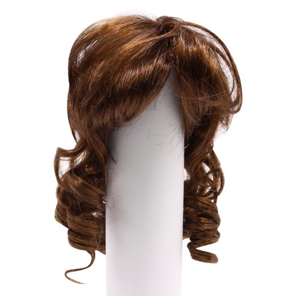 Парик для куклы с кудрями d-10см, h-10см, темно-коричневый