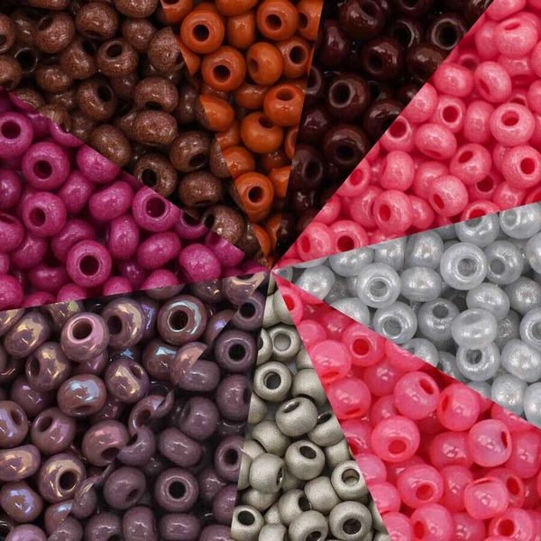 Набор бисера Preciosa №38, 50 г (10 цв. по 5 г), (№10/0 = ⌀2.3 мм)