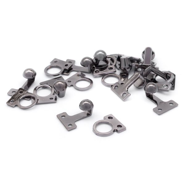 Крючки пришивные декоративные 10х21 мм, чер.никель, 10 шт