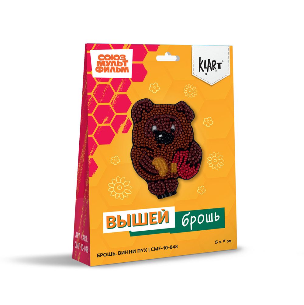 Набор для вышивания бисером Klart CMF-10-048, Брошь. Винни Пух, 5х7 см