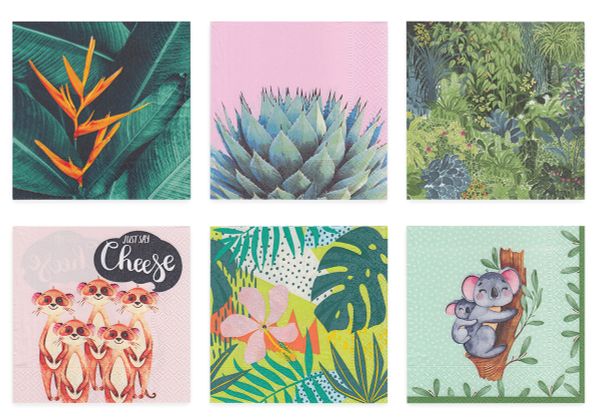 Салфетки для декупажа ассорти №0221-14 33х33, 6 шт, Экзотика, Love2art SDP №0221-14