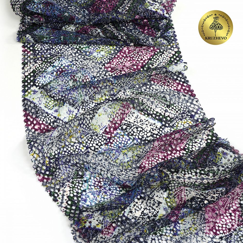 Кружево бельевое эластичное 220 мм / 10 м, 26, цв.мульти, Kruzhevo