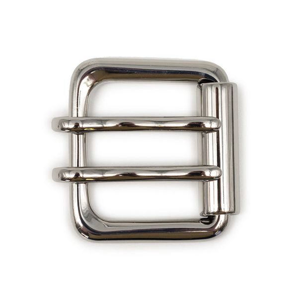 Пряжка ременная металл 40 мм, 2 язычка, никель, 2 шт, BIG
