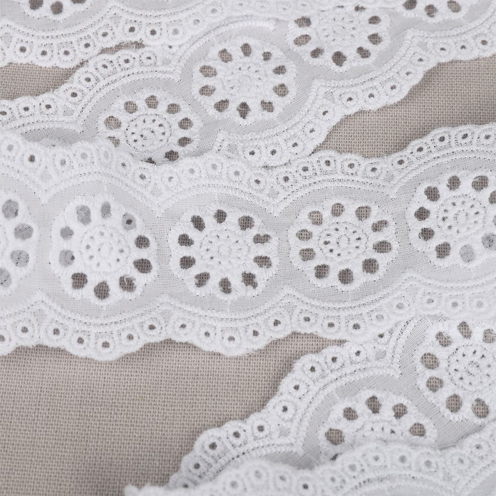 Кружево шитьё хлопок.1137 45 мм, цв.01 белый, уп.13.71м, Kruzhevo