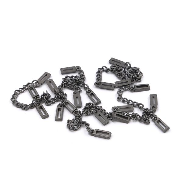 Вешалка-цепочка для одежды 70х5 мм, металл, титан цв.07-2, 10 шт, ГДЖ1514