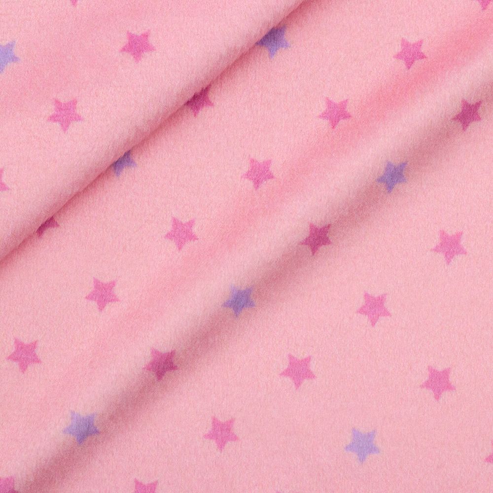 Мех коротковорсовый 3мм с принтом звезды, 47*47см (±2см), 100% п/э (светло-розовый/розовый/сирень) 29496