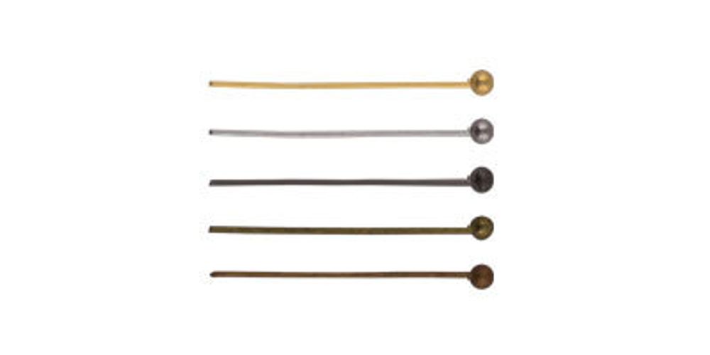 Штифт для бижутерии с шариком 24 мм, 10 шт, №04 под бронзу, Zlatka DC-105/10