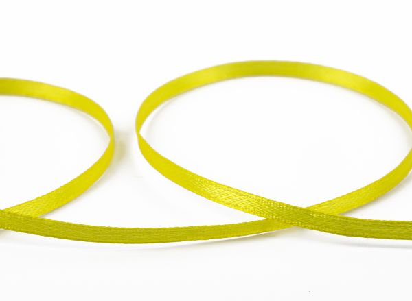 Лента атласная 2-сторонняя 3.0 мм / 91.4±2 метра, №117 бл.желтый, Gamma AL-3P