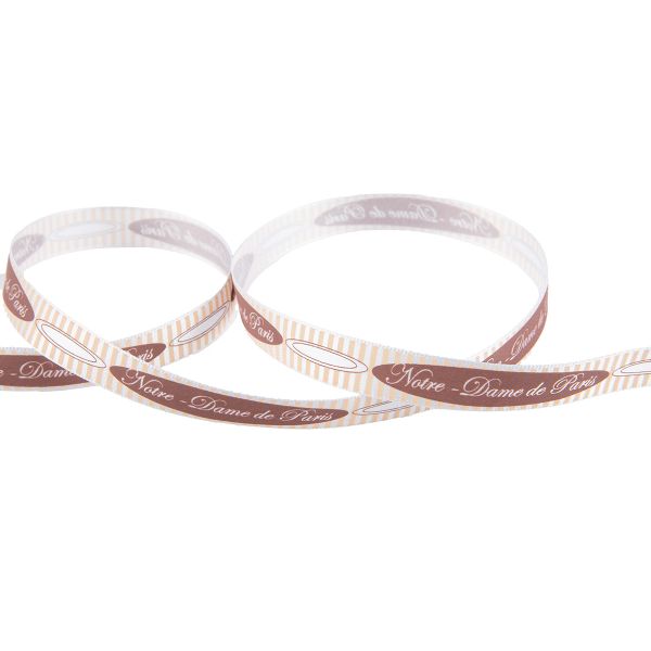 Лента атласная с рисунком 12.0 мм / 22.8 метров, N1/001 Notre-Dame De Paris/белый, Gamma ALP-122
