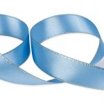 Лента атласная 2-сторонняя с метанитью 25.0 мм / 33±2 метра, 049 голубой/золото, Gamma AL-25M