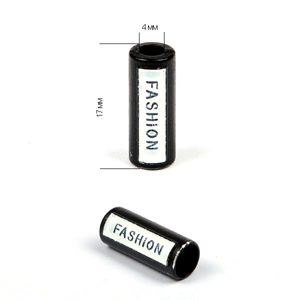 Наконечник для шнура металл TC13 отв.4 мм, цв.черный уп. 50 шт