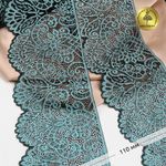 Кружево эластичное (стрейч) 110 мм, 40992PP цв.т.зеленый+св.зеленый, 3 метра, Kruzhevo
