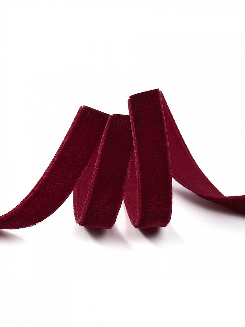 Лента бархатная (тесьма) 10.0 мм / 22.86±1 метров, арт.10VR44 нейлон цв.бордо