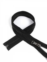 Молния металл Т5 (5 мм) 1 зам., разъем., 55 см, черный никель шлиф.звено, цв.F322 черный, 1 шт, Mzip