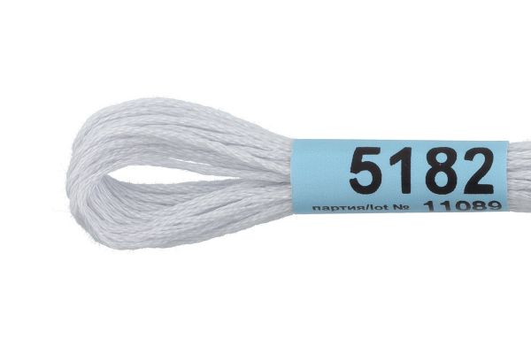 Мулине Gamma 100% хлопок, цв.5182 св.св.серый, 24 мотка по 8 метров