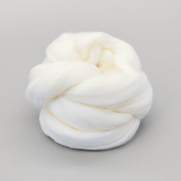 Шерсть для валяния Троицкая тонкая 1х100 г (до 23 мкр), 01 белый